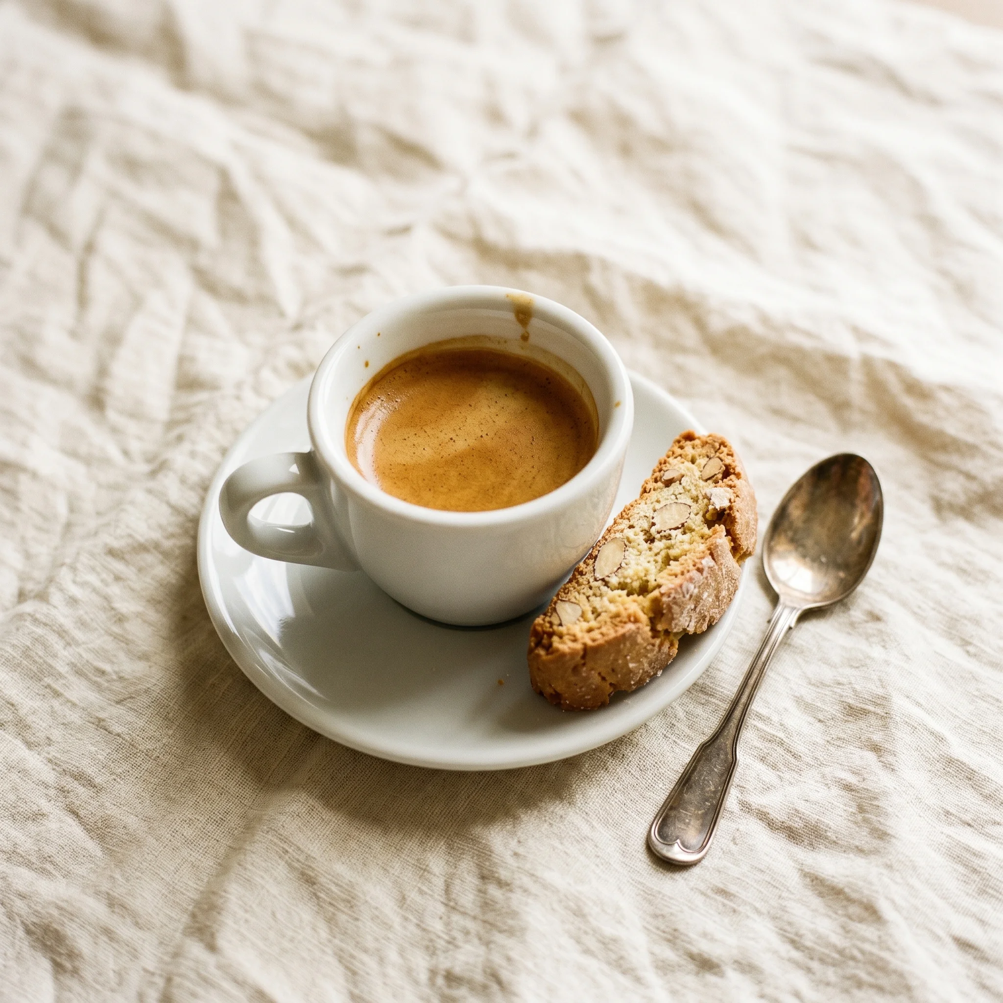 Espresso italiano con biscottino amaretto — Gelateria Orso Bianco